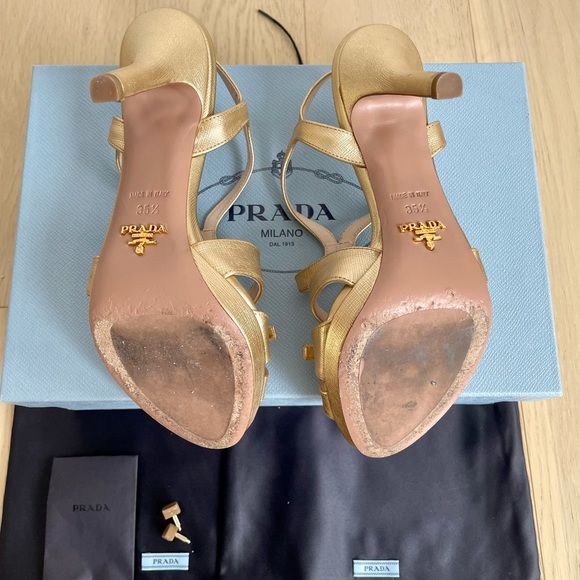 Prada Gold Heels - Picture 4 of 5